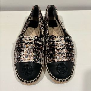 Tory Burch espadrille flat tweed shoe